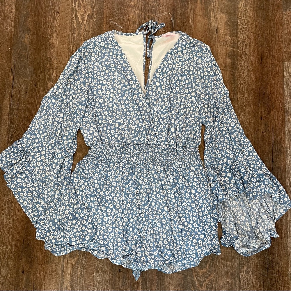 Pink Lily Floral Romper